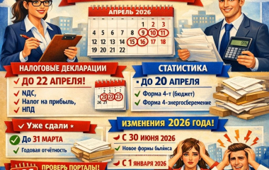 Напоминаю: сегодня, 6 апреля 2026 года, для бухгалтеров Беларуси ключевая задача — подготовка отчётности за I квартал 2026 года.